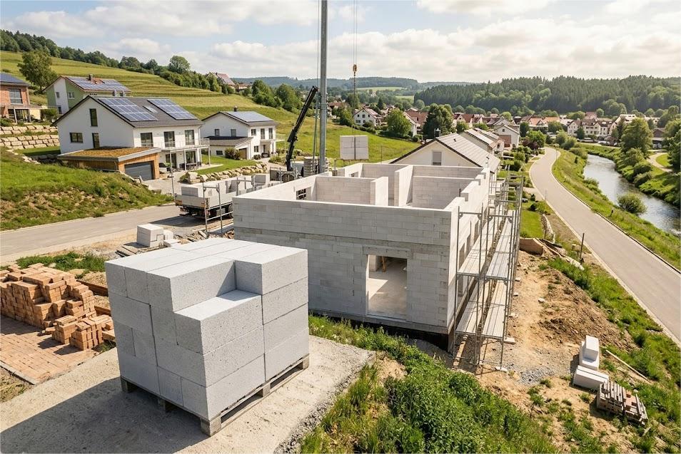 Nhà xây bằng gạch bê tông nhẹ AAC là gì