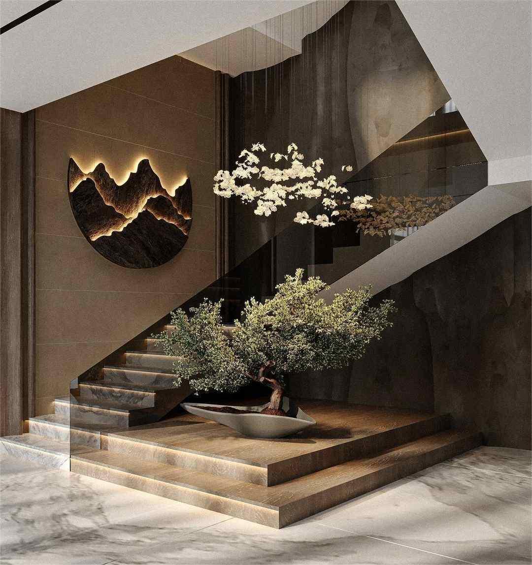 Biệt Thự ESG Và Xu Hướng Xây Dựng Bền Vững 4 Cầu thang biệt thự ESG phong cách tự nhiên