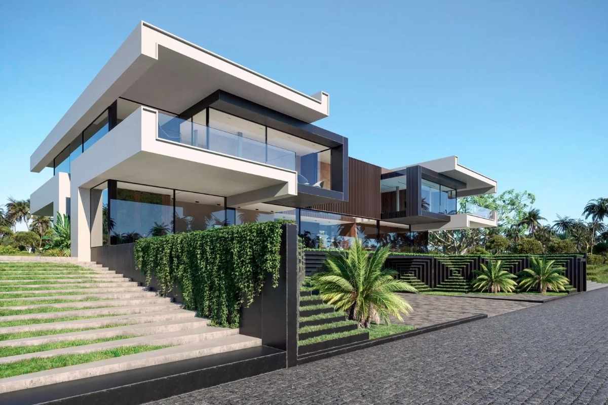 Biệt thự nghỉ dưỡng ven đô phong cách hiện đại đường nét sắc sảo