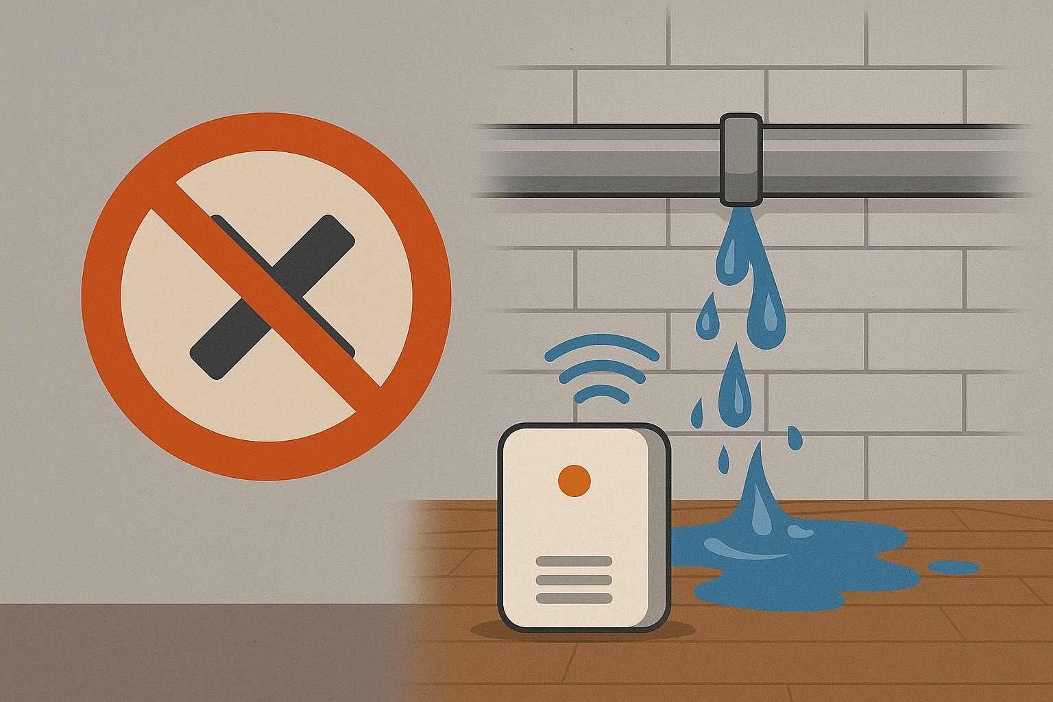 Cảm biến rò rỉ nước cảnh báo ống nước bị vỡ