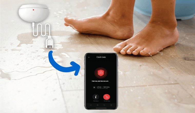 Cảm biến rò rỉ nước kết nối cảnh báo qua điện thoại