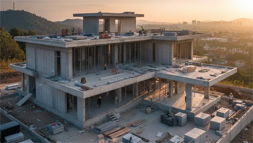 Chi phí xây biệt thự cao cấp giai đoạn thi công phần thô