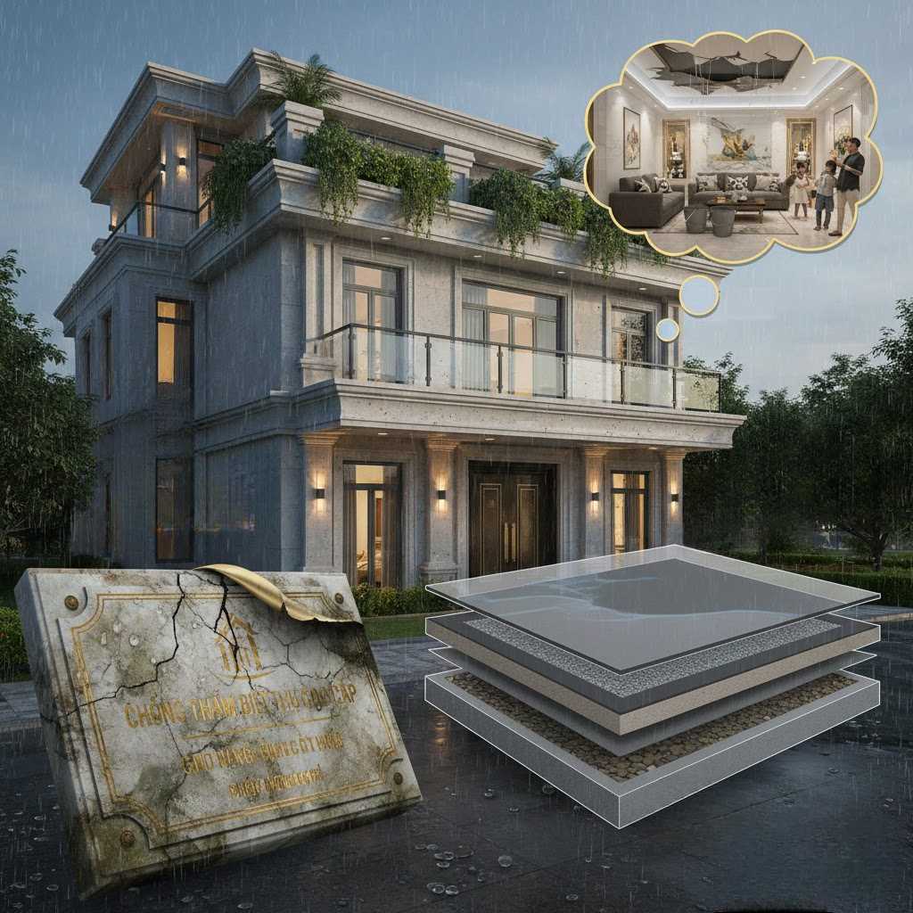 Chống Thấm Biệt Thự Cao Cấp Quyết Định Độ Bền Công Trình Như Thế Nào 4 Chống thấm biệt thự cao cấp cho sân thượng và mái bằng