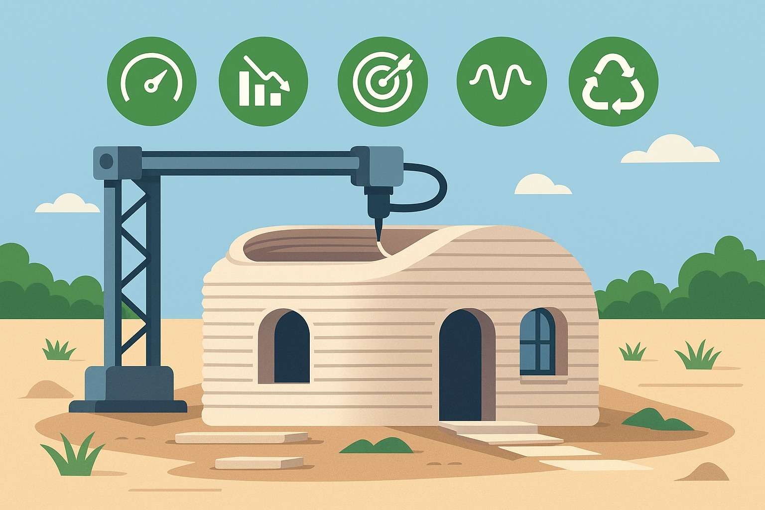 Mô phỏng công nghệ in 3D trong xây dựng bền vững