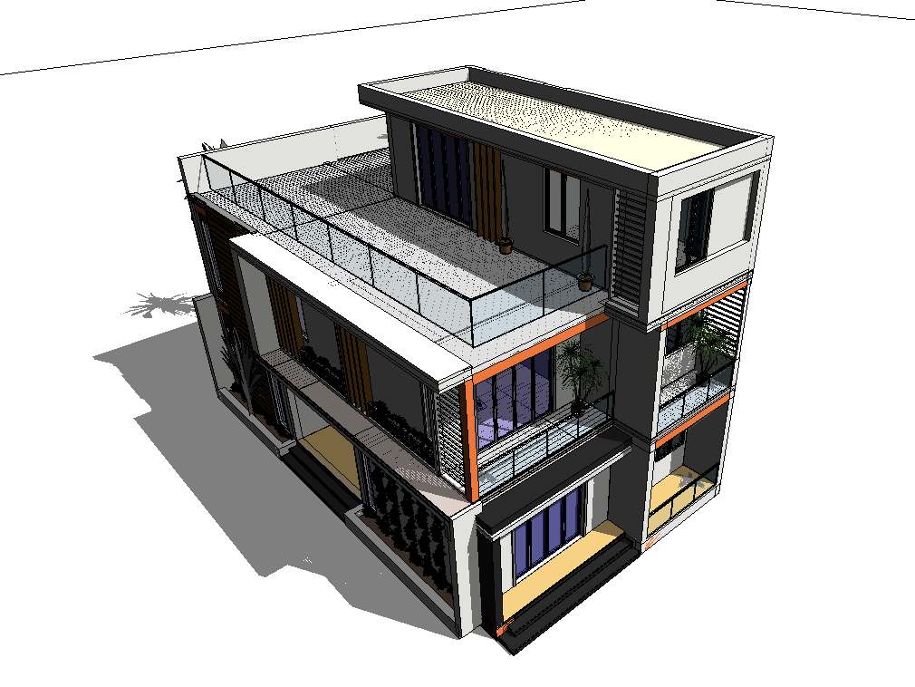 Giải Pháp Công Nghệ Xây Dựng Biệt Thự: BIM Và AI Đã Đến Lúc! 2 Biệt thự công nghệ xây dựng biệt thự
3D có ban công và sân thượng