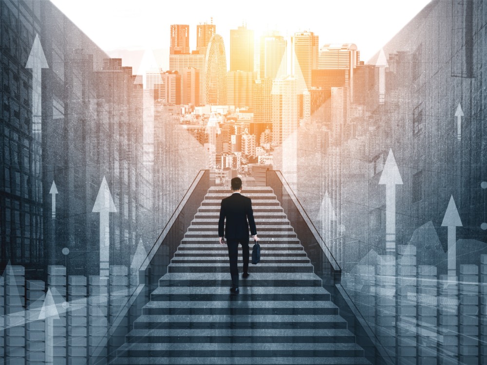double exposure image business profit growth