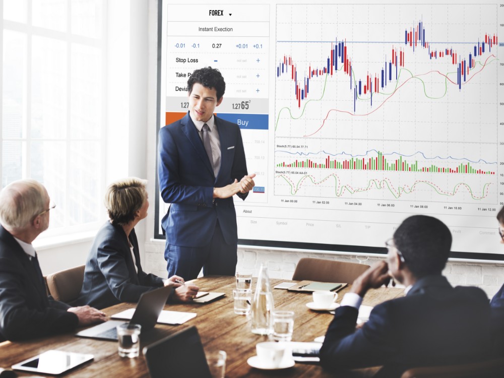 forex trade graph chart concept