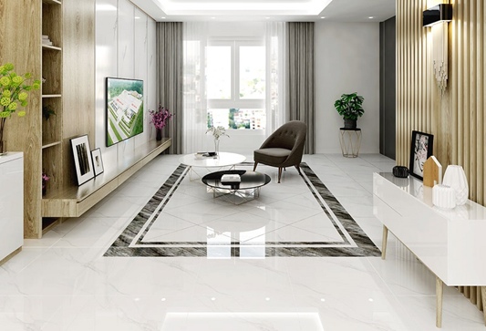 Gạch Ốp Lát Cao Cấp Có Gì Khác? So Sánh Gạch Việt Và Gạch Nhập 4 Phòng khách biệt thự lát gạch bóng kiếng cao cấp