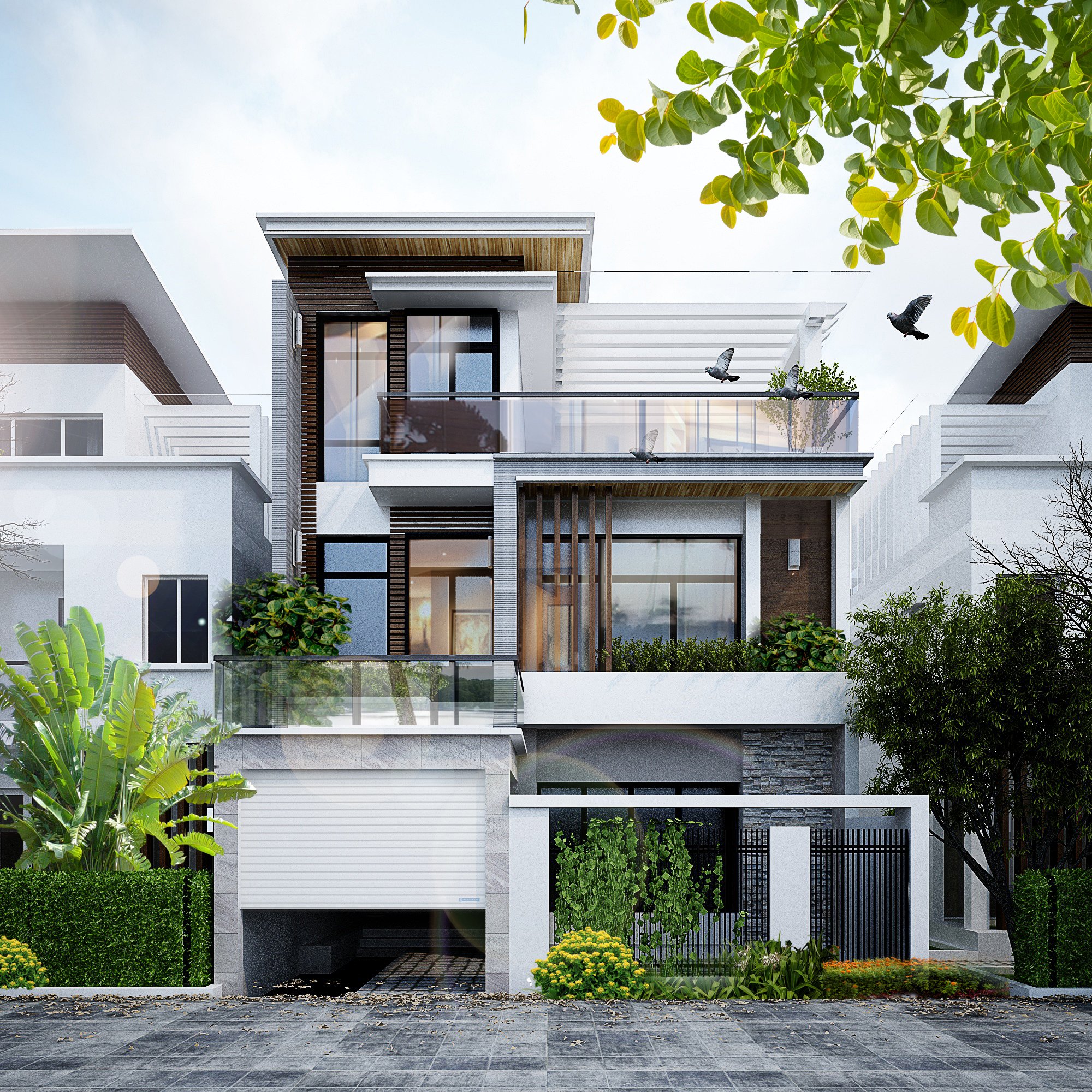 gạch xây nhà đẹp biệt thự sang trọng