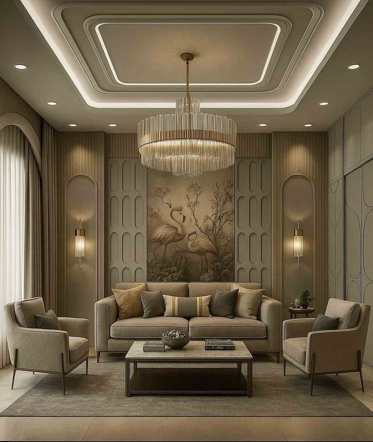 Gam Màu Vật Liệu Trong Kiến Trúc Nhiệt Đới Xu Hướng 2026 2 Gam màu vật liệu sang trọng cho phòng khách biệt thự