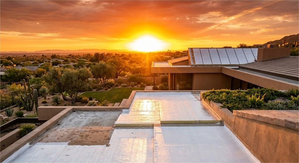 Thi công giải pháp chống nóng mái bê tông sân thượng.