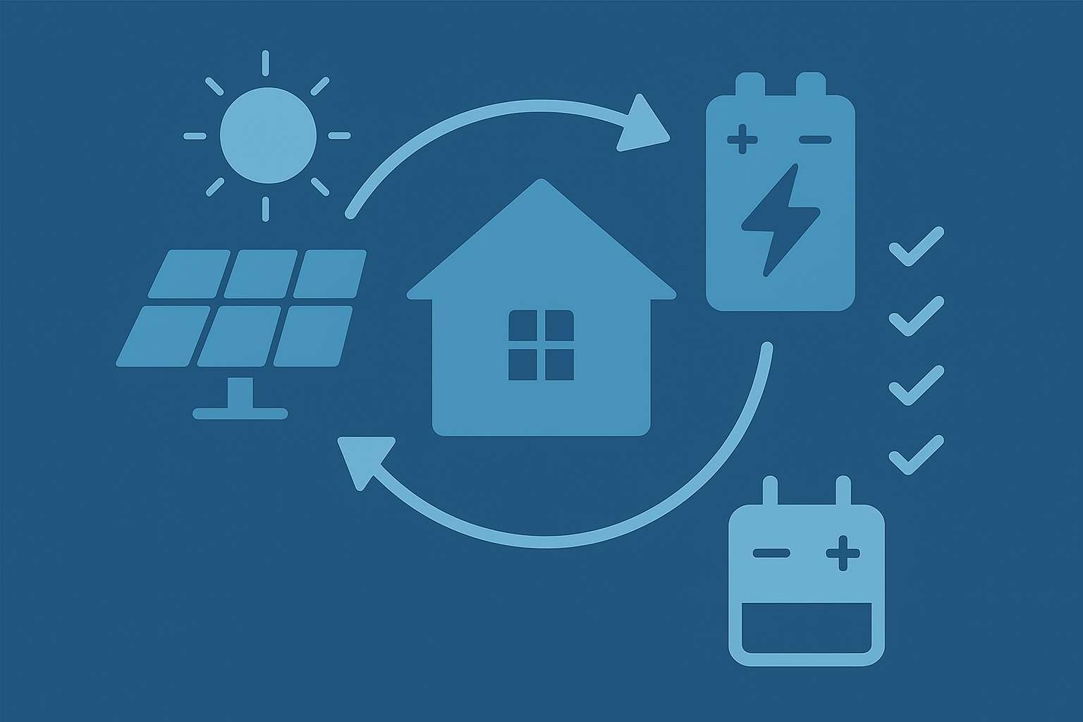 Giải Pháp Lưu Trữ Năng Lượng Cho Biệt Thự Với Pin Mặt Trời 3 Sơ đồ hoạt động hệ thống lưu trữ năng lượng mặt trời