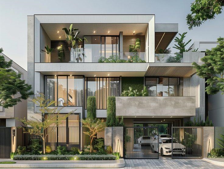 Giải Pháp Xây Dựng Biệt Thự Nhiệt Đới – 5 Yếu Tố Cốt Lõi Không Thể Bỏ Qua 2 Giải pháp xây dựng biệt thự nhiệt đới hiện đại với mảng xanh và kính lớn