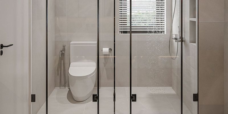 Giải Pháp Thoát Nước Cho Biệt Thự Tránh Ngập, Không Thấm Mốc 4 Giải pháp thoát nước biệt thự phòng tắm với vách kính và sàn chống trơn