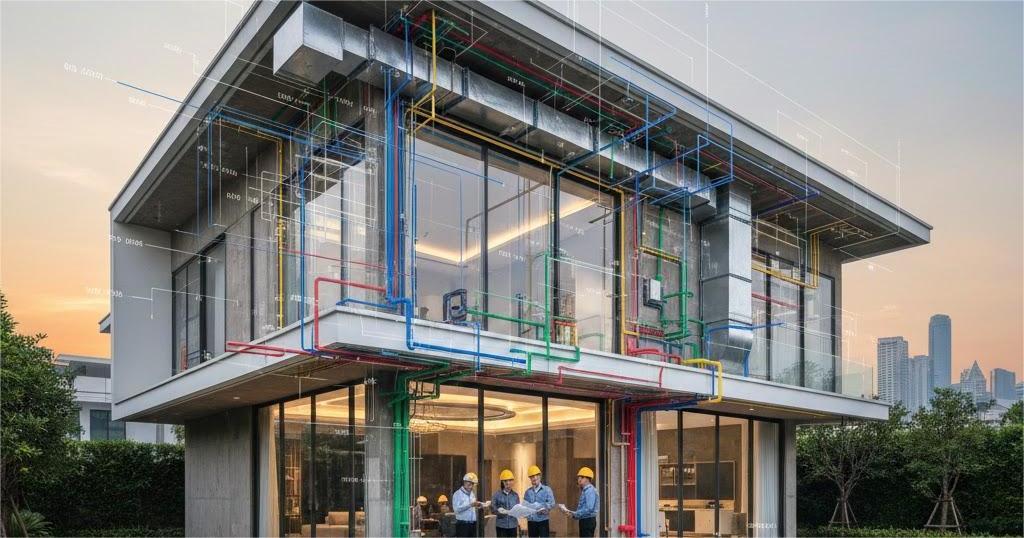 Bản vẽ hệ thống điện nước biệt thự cao cấp theo tiêu chuẩn MEP