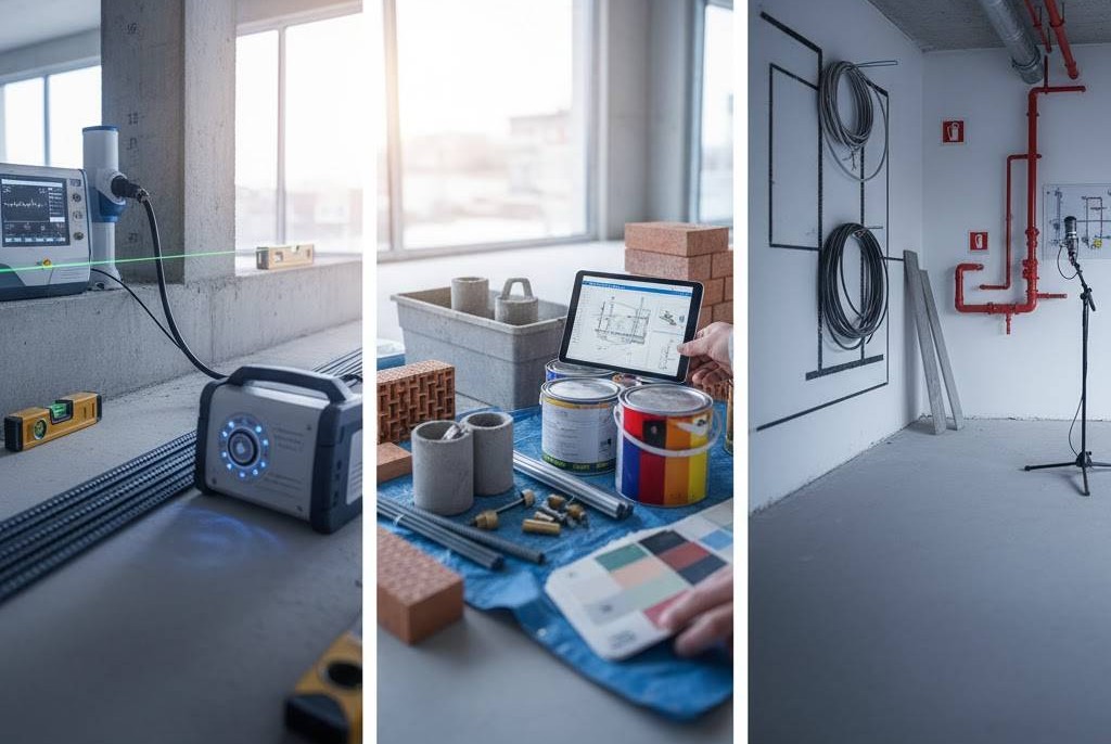 7 Kiểm Định An Toàn Công Trình: “Bức Tường Thứ Sáu” Bảo Vệ Chất Lượng 2 Quy trình giám định chất lượng vật liệu và hệ thống điện nước