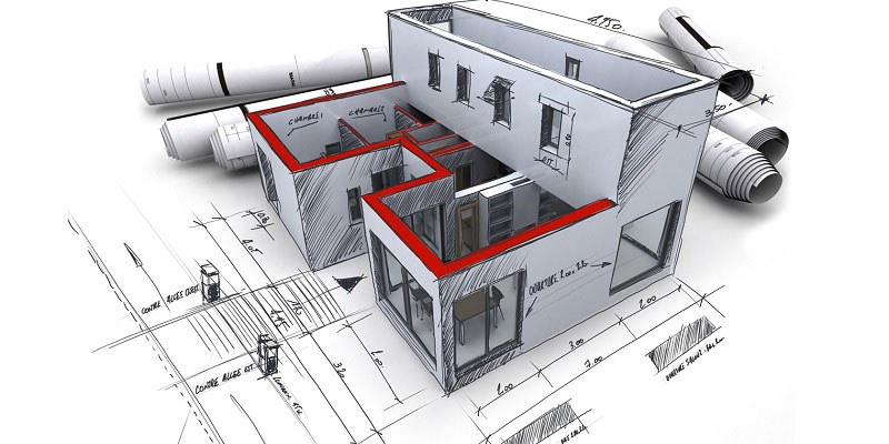 Mô hình 3D và bản vẽ thể hiện mâu thuẫn thiết kế trong xây dựng.
