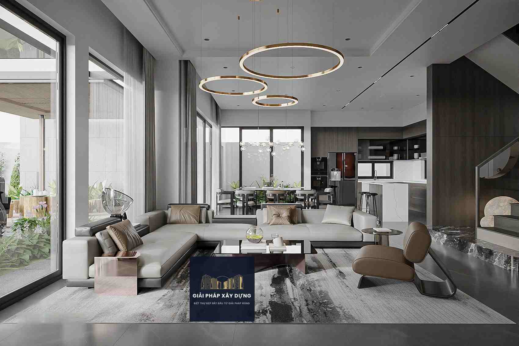 Thiết Kế Nhà Phố Đẹp Với Giải Pháp Không Gian Thông Minh 3 phòng khách thiết kế nhà phố đẹp