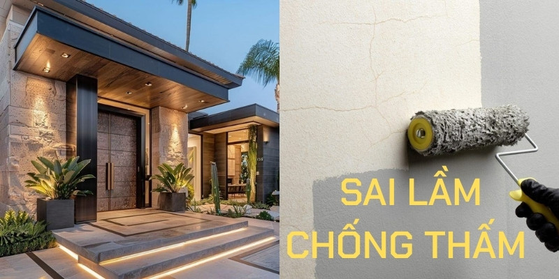 Sai lầm chống thấm khi thi công mặt tiền, chọn sai kỹ thuật chống thấm.