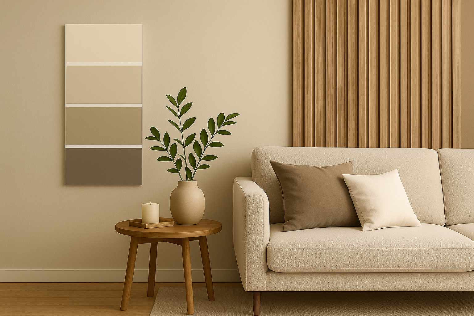 Không gian phòng khách biệt thự sang trọng với sơn nội thất màu trung tính