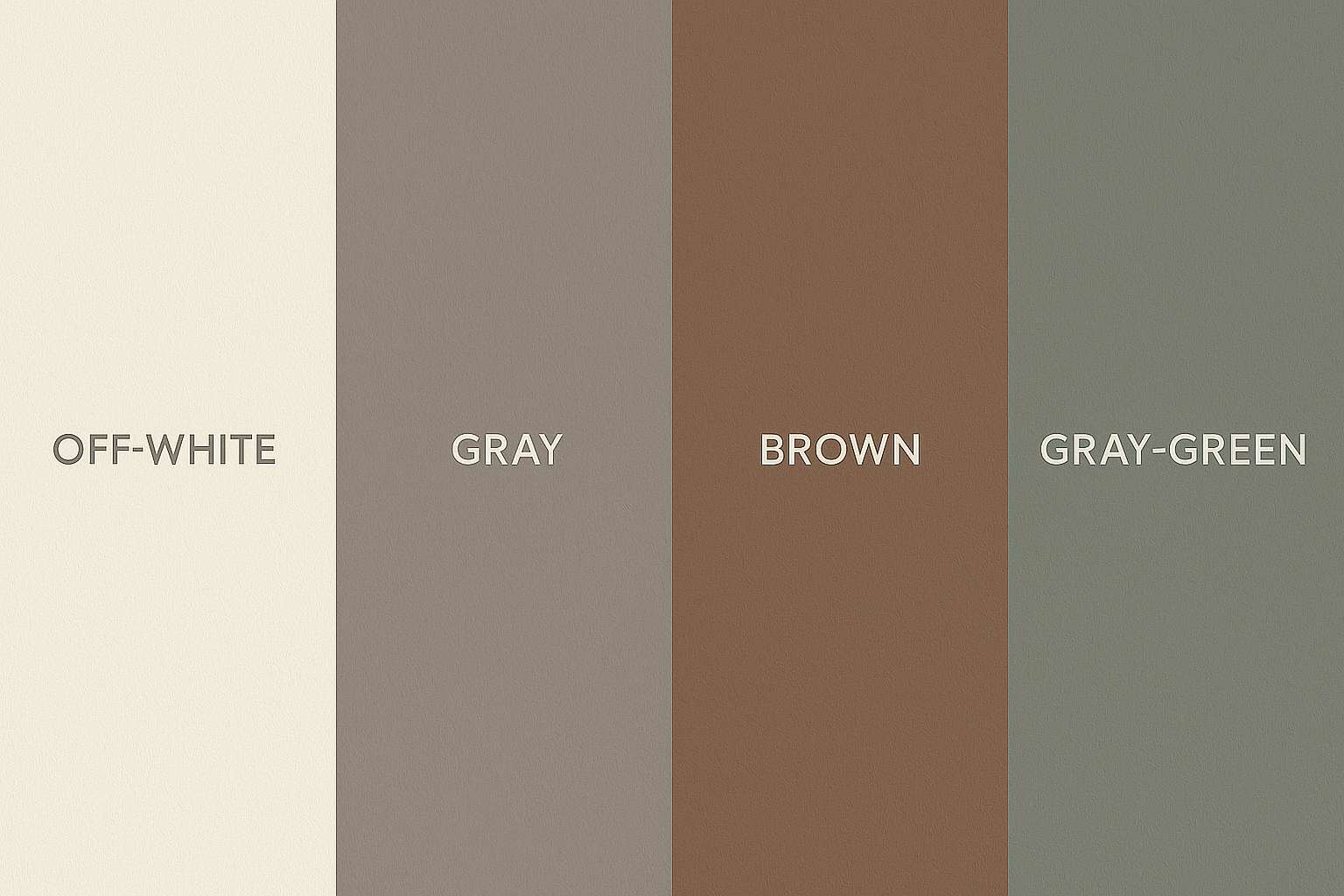 Sơn Nội Thất Màu Trung Tính – Bí Quyết Tạo Bảng Màu Biệt Thự Sang Trọng 2 Bảng màu trung tính gồm trắng ngà, xám, nâu và xanh xám hiện đại.