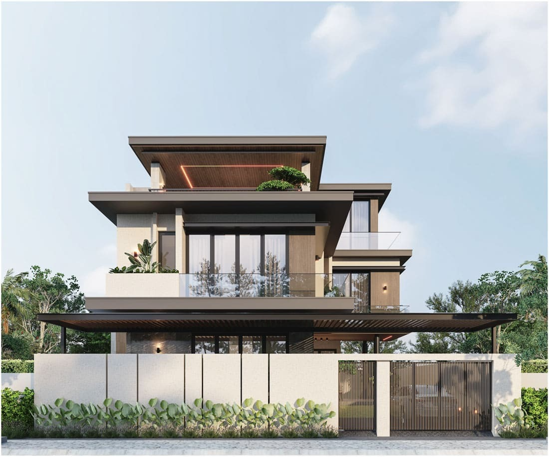 Thiết Kế Biệt Thự Cao Cấp Theo Phong Cách Sống Thượng Lưu 4 thiết kế biệt thự cao cấp 3 tầng