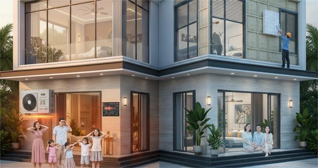 Thông gió và cách nhiệt biệt thự giúp giảm nóng, tiết kiệm điện