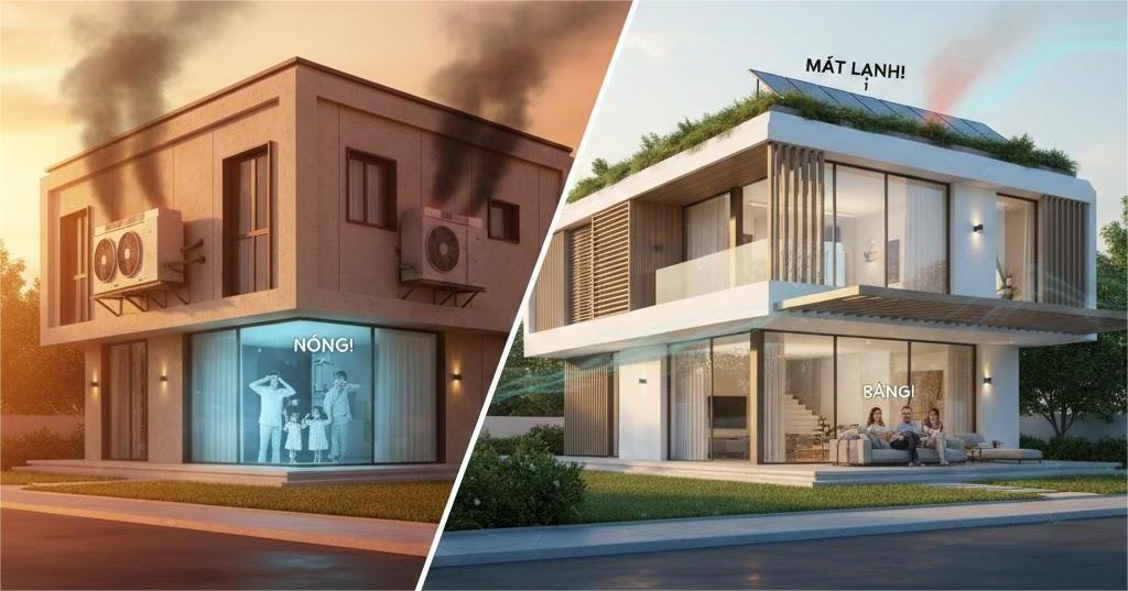 Thông gió và cách nhiệt biệt thự tối ưu vi khí hậu trong nhà