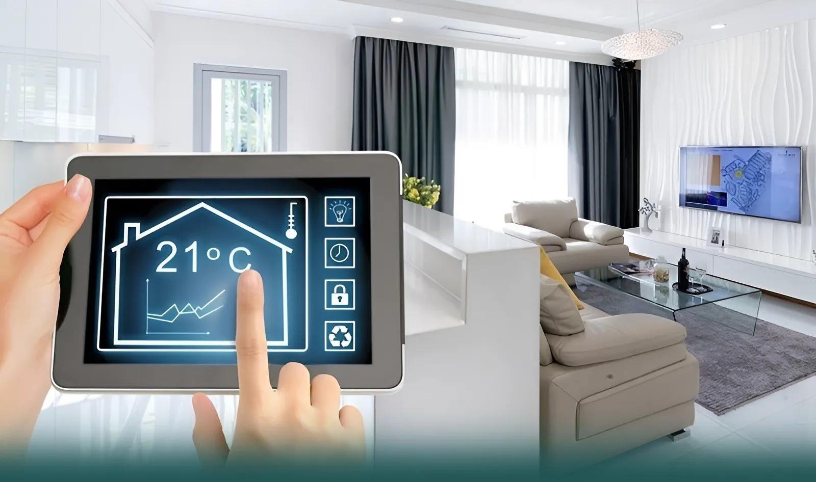 Giải Pháp Tích Hợp Điều Khiển Nhà Thông Minh Cho Cuộc Sống Hiện Đại 3 Tích hợp điều khiển nhà thông minh điều chỉnh nhiệt độ phòng biệt thự