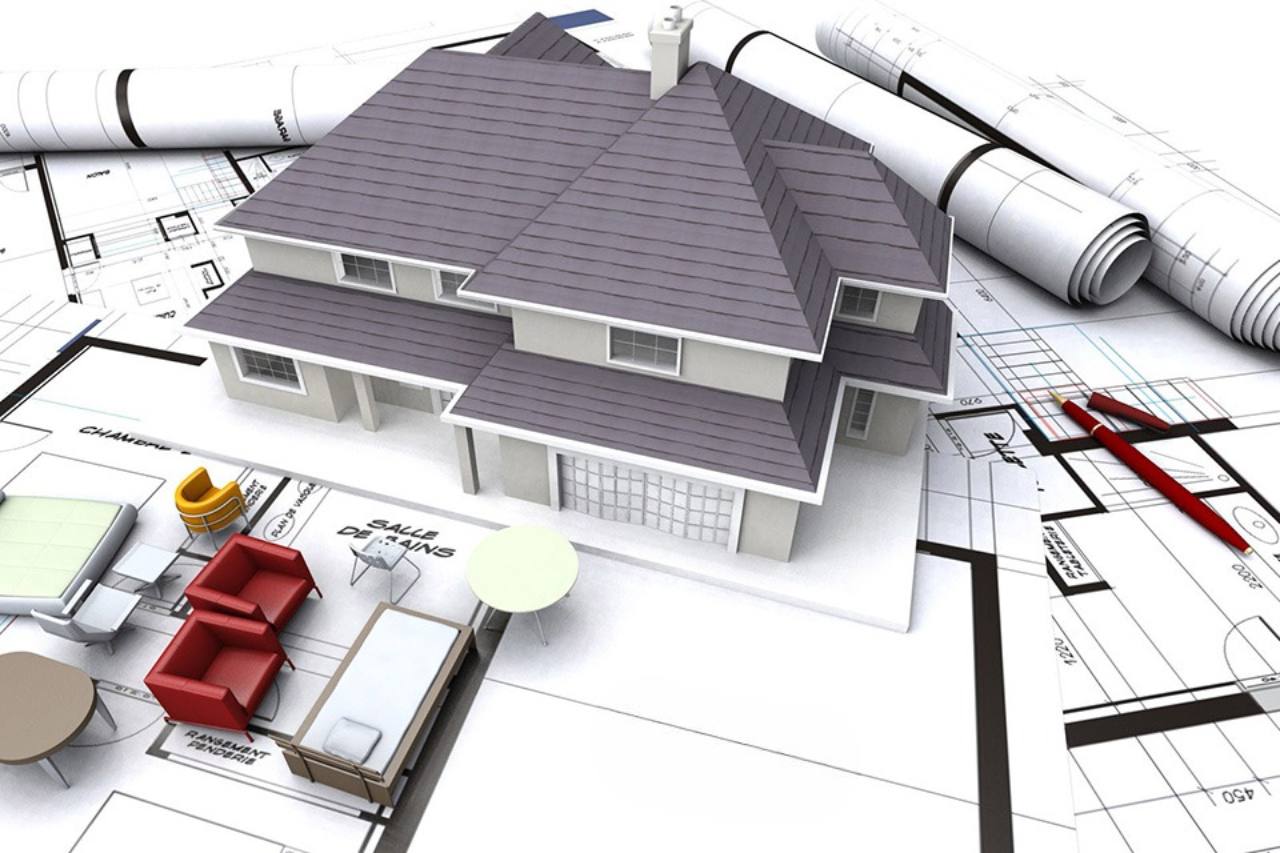 Mô hình biệt thự trên bản vẽ tiêu chuẩn kỹ thuật xây dựng thể hiện tiêu chuẩn xây dựng chi tiết