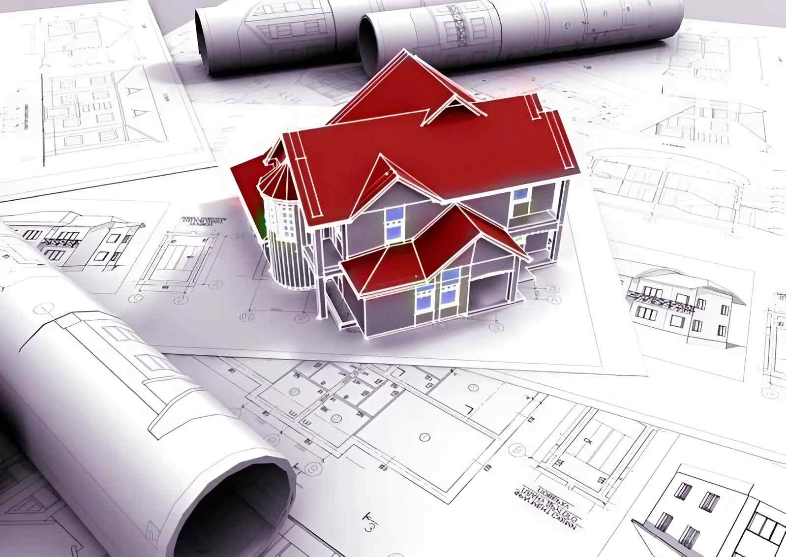 Tiêu Chuẩn Kỹ Thuật Xây Dựng: Nền Tảng Bền Vững Và An Toàn 2 Mô hình kỹ thuật nhà ở trên bản vẽ thể hiện tiêu chuẩn kỹ thuật xây dựng