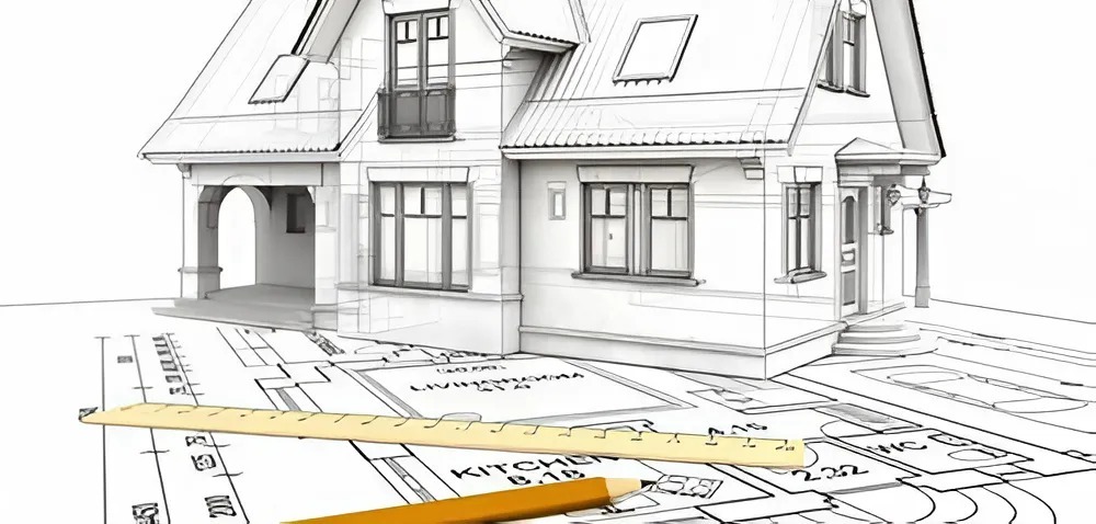 Tiêu Chuẩn Kỹ Thuật Xây Dựng: Nền Tảng Bền Vững Và An Toàn 4 Bản vẽ kỹ thuật biệt thự với phối cảnh 3D thể hiện tiêu chuẩn xây dựng