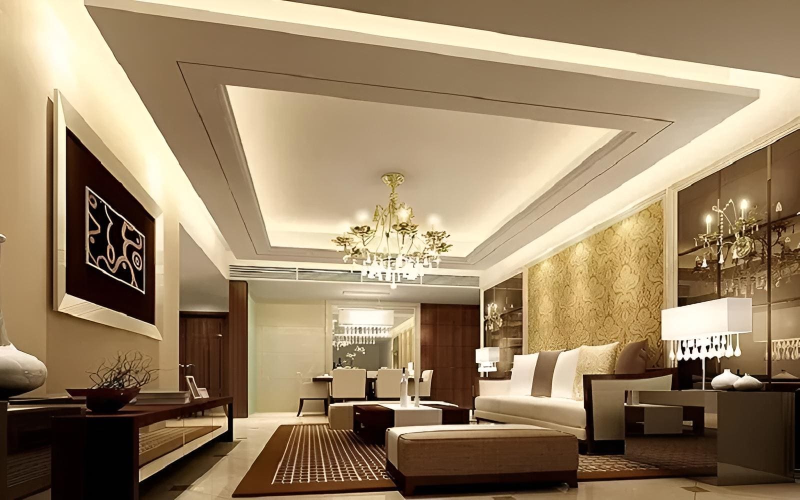 Thi Công Trần Nhà Hiện Đại: Giải Pháp Mới Nâng Tầm Không Gian Biệt Thự 2 trần nhà hiện đại cho biệt thự