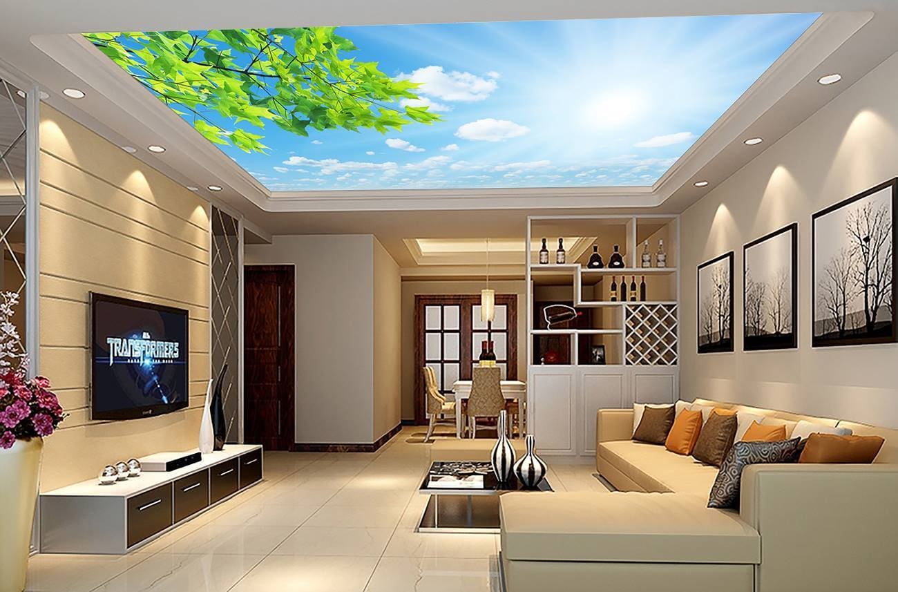 Thi Công Trần Nhà Hiện Đại: Giải Pháp Mới Nâng Tầm Không Gian Biệt Thự 3 trần nhà hiện đại với phong cách 3D bầu trời