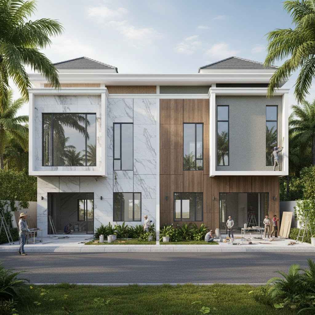 Vật Liệu Hoàn Thiện Biệt Thự Cao Cấp Quyết Định Trải Nghiệm Sống Lâu Dài 2 Vật liệu hoàn thiện biệt thự cao cấp trong thiết kế mặt đứng hiện đại