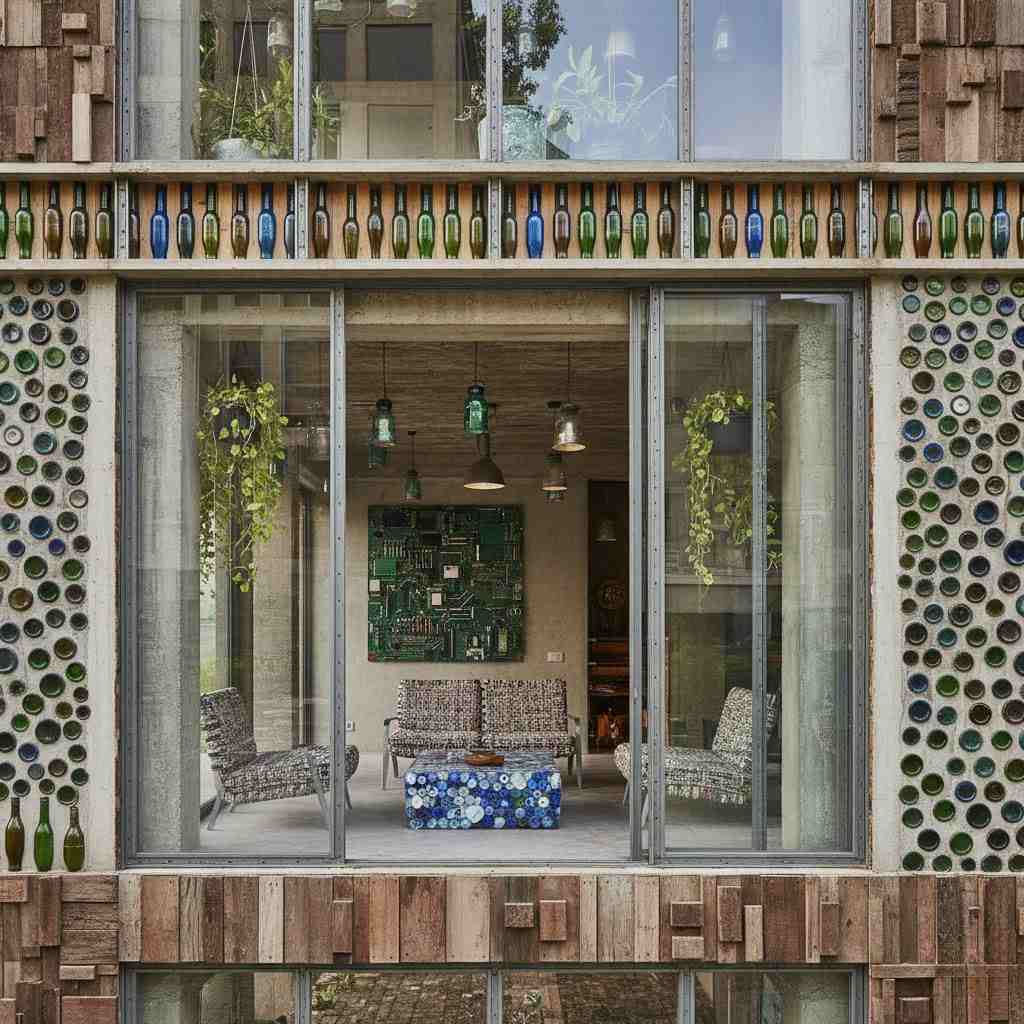 Kiến trúc sử dụng vật liệu tái chế sáng tạo và bền vững