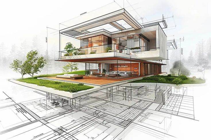 Vật Liệu Xây Dựng Biệt Thự Không Nứt Sau 10 Năm – Chọn Sao Cho Đúng? 4 Phối cảnh 3D biệt thự hiện đại kết hợp bản vẽ kỹ thuật thi công chuẩn