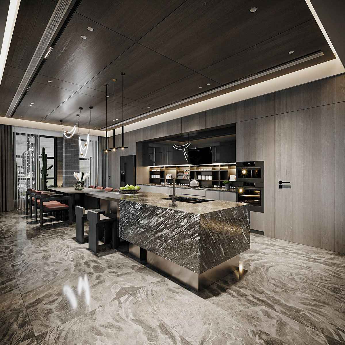 Thiết kế bếp trong xây biệt thự cao cấp phong cách sang trọng