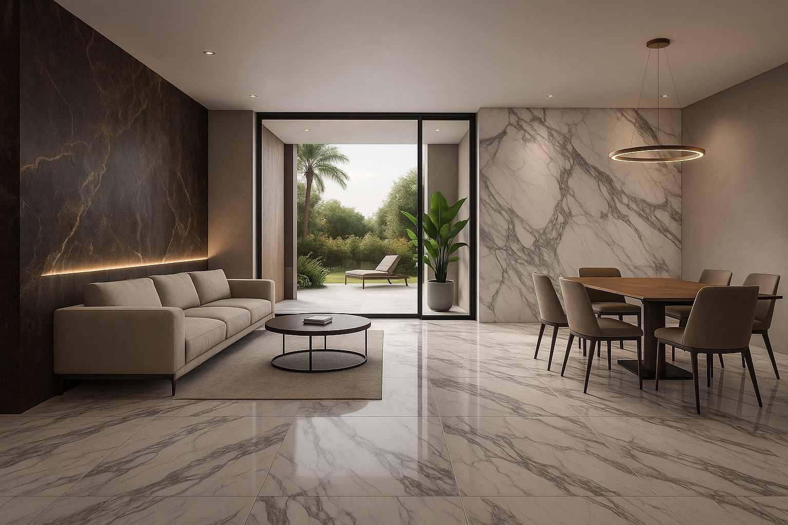 Gạch ốp lát cao cấp 2026 cho không gian biệt thự hiện đại